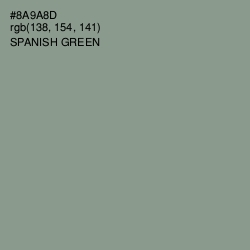 #8A9A8D - Spanish Green Color Image
